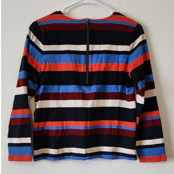 J Crew Colorblock Striped Long Sleeve Top Medium - Picture 2 of 6